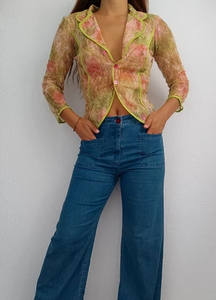 Chaqueta ligera / Blusa boho Jota+Ge con lazo fucsia, marque: Jota mas ge, état: Très bon état, taille: S / 36 / 8, 18,50 €, 20,13 € Protection acheteurs incluse