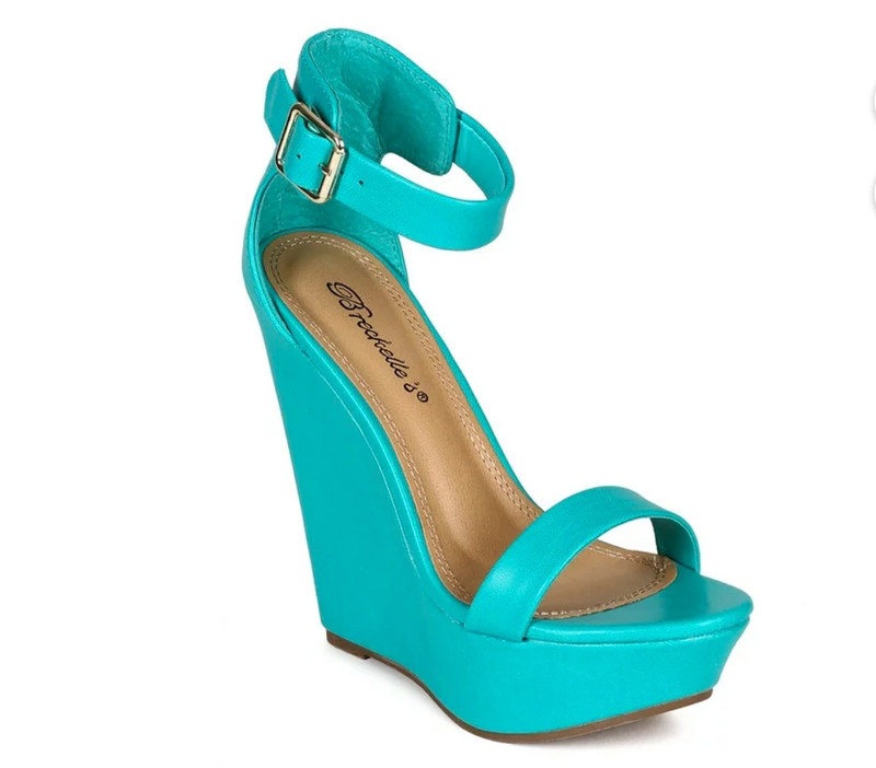 Teal Platform Wedges 3