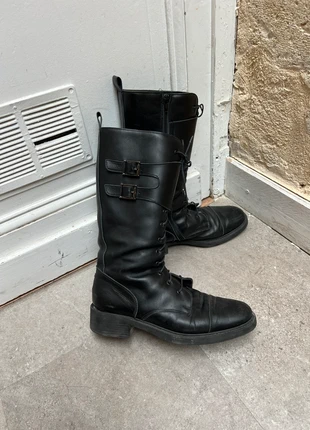 Bottes à boucles en cuir noir vintage, brand: Vintage Dressing, condition: Good, size: 39, €26.50, €28.53 includes Buyer Protection