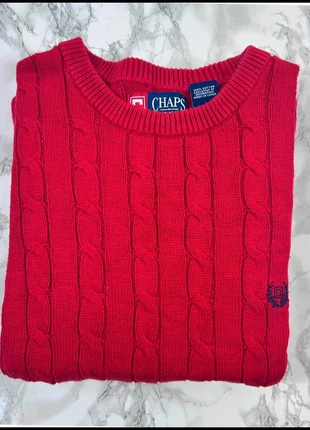 Sweat/Pull Cable Knit ,Torsadé Ralph Lauren Chaps Rouge / Logo brodé Bleu / Taille L Homme, marke: Ralph Lauren, zustand: Sehr gut, größe: L, 40,65 €, 43,38 € inklusive Vinted-Käuferschutz