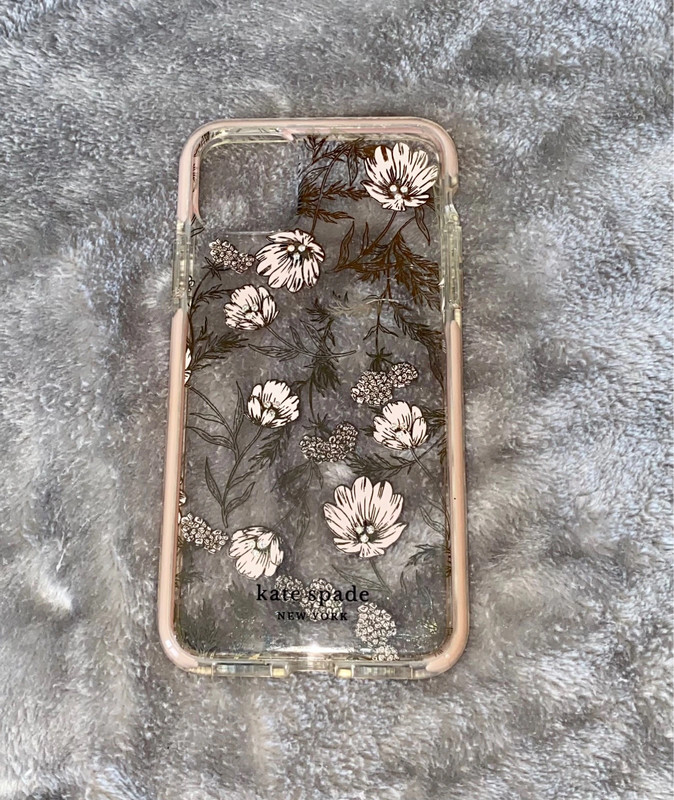 Kate Spade Defensive Hardshell Case for Apple iPhone 11 - Blossom Pink/Gold Gems