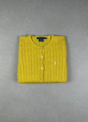 Pull Torsadé Cardigan Ralph Lauren Jaune Classic Cable Knit Sweater Vintage Chic Taille S, marque: Ralph Lauren, état: Très bon état, taille: S / 36 / 8, 40,00 €, 42,70 € Protection acheteurs incluse