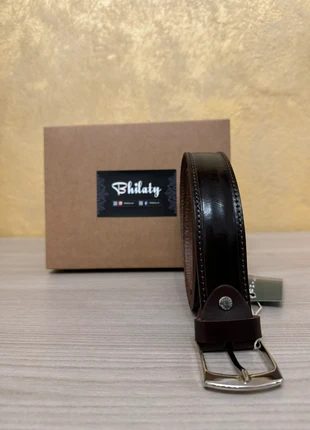 Leather Belt DeepBrown Bhilaty, marque: Bhilaty, état: Neuf sans étiquette, taille: 120 cm, 20,00 €, 21,70 € Protection acheteurs incluse