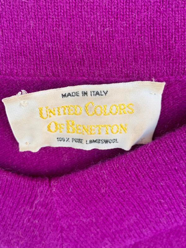 Vestido malva de pura lana virgen Benetton 4