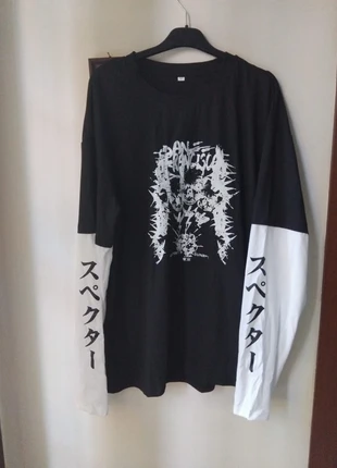 Double Layered Black Metal Harakiri T-shirt | Oversize Y2K Street Goth Style, brand: y2k goth, condizioni: Nuovo senza cartellino, taglia: M, €17.00, €18.55 include la Protezione acquisti