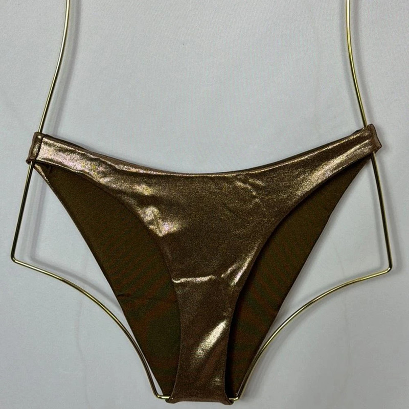 Good American Foil Better Bikini Reversible Bottom Mocha Size M 1