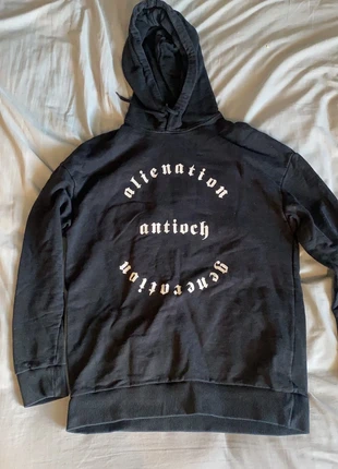Black graphic hoodie, brand: Antioch, condition: Very good, size: M / 10, £9.00, £10.15 includes Buyer Protection