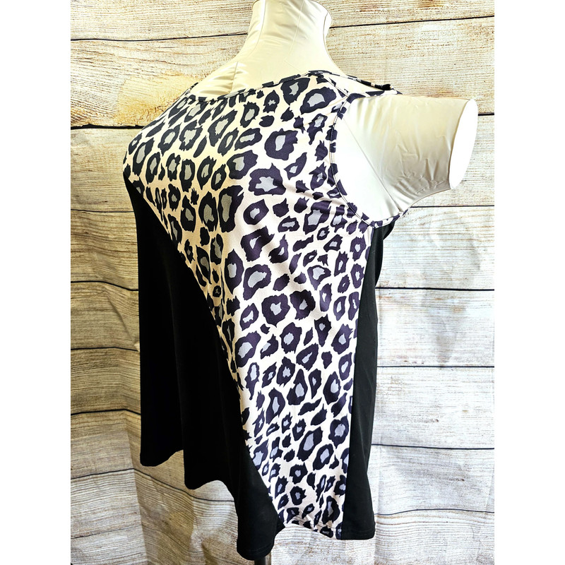 Boture Curve Sleeveless Leopard Animal Print Flowy Top (3XL) 3