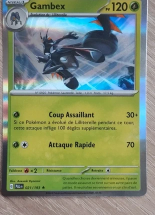 Carte pokemon Gambex holographique 021/193, marque: Pokémon, état: Très bon état, 1,00 €, 1,75 € Protection acheteurs incluse