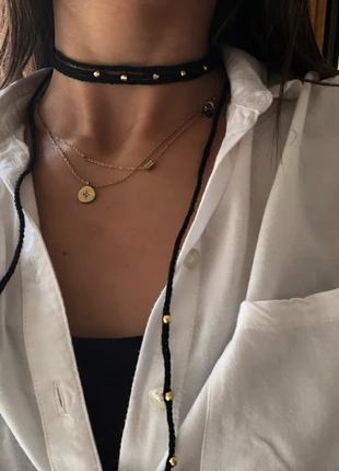 Choker all’uncinetto nero con perline, marque: Mano, état: Neuf sans étiquette, 4,50 €, 5,43 € Protection acheteurs incluse