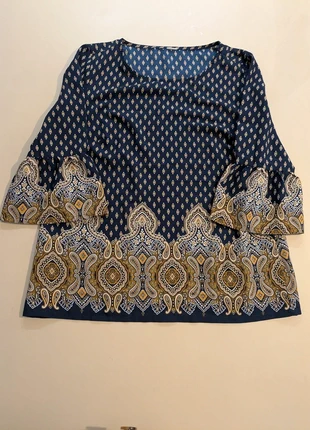 Blouse marine et brune, taille M (H*436), condition: Very good, size: M / 38 / 10, €4.00, €4.90 includes Buyer Protection