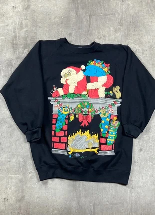 Sweat-shirt Noir Creepy Santa taille L, brand: Vintage Dressing, condizioni: Discrete, taglia: L, €10.99, €12.24 include la Protezione acquisti Pro