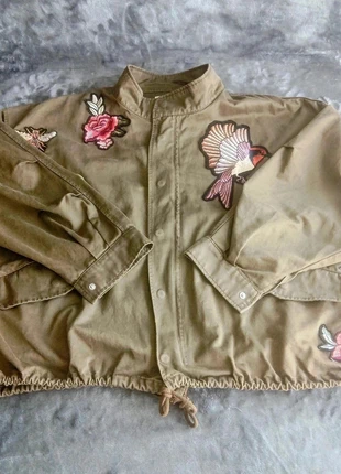 H&M Khaki Green Cotton Oversized Parka Jacket. UK size medium., brand: H&M, condition: Very good, size: M / 10, £24.99, £26.94 includes Buyer Protection Pro