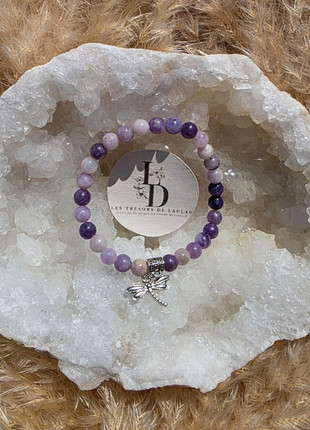 Bracelet Lepidolite pierres naturelles 6mm, état: Neuf sans étiquette, 23,00 €, 24,85 € Protection acheteurs (Pro) incluse