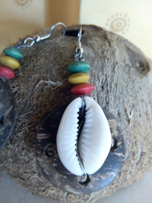 Boucles d'oreilles coquillage Guadeloupe 2
