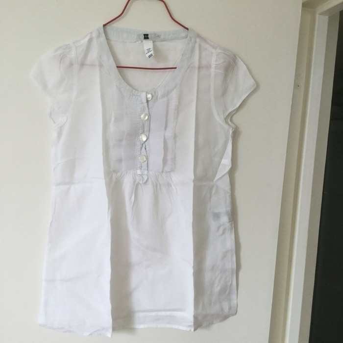 Blouse blanche manches courtes H&M taille 36 1