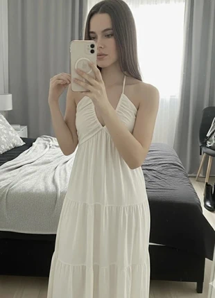 Robe longue beige dos nu à nouer, brand: CHIC, condition: Very good, size: S / 36 / 8, €25.90, €27.90 includes Buyer Protection