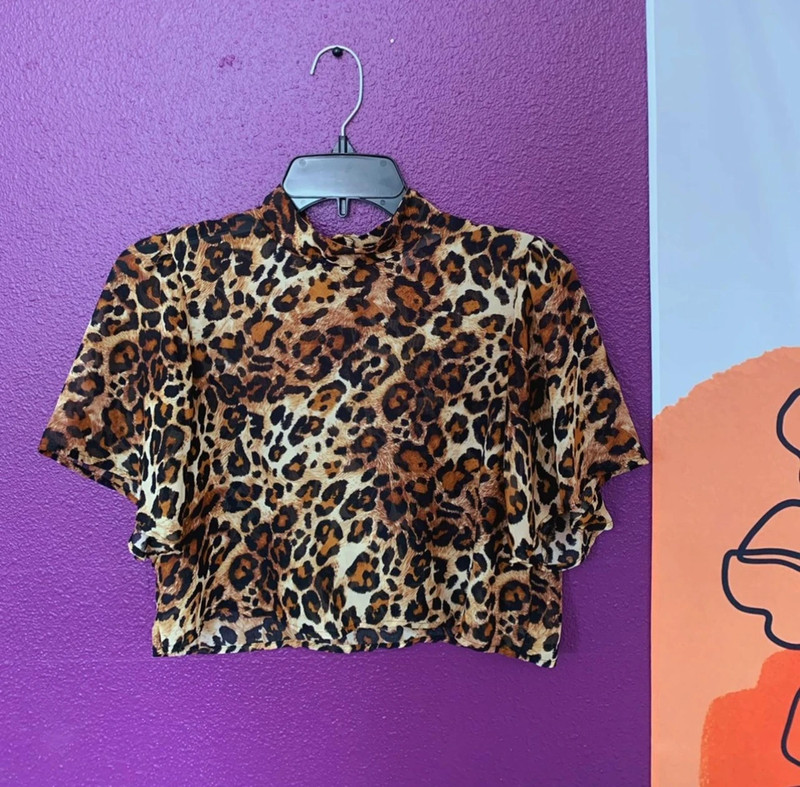 urban outfitters cheetah print blouse 2