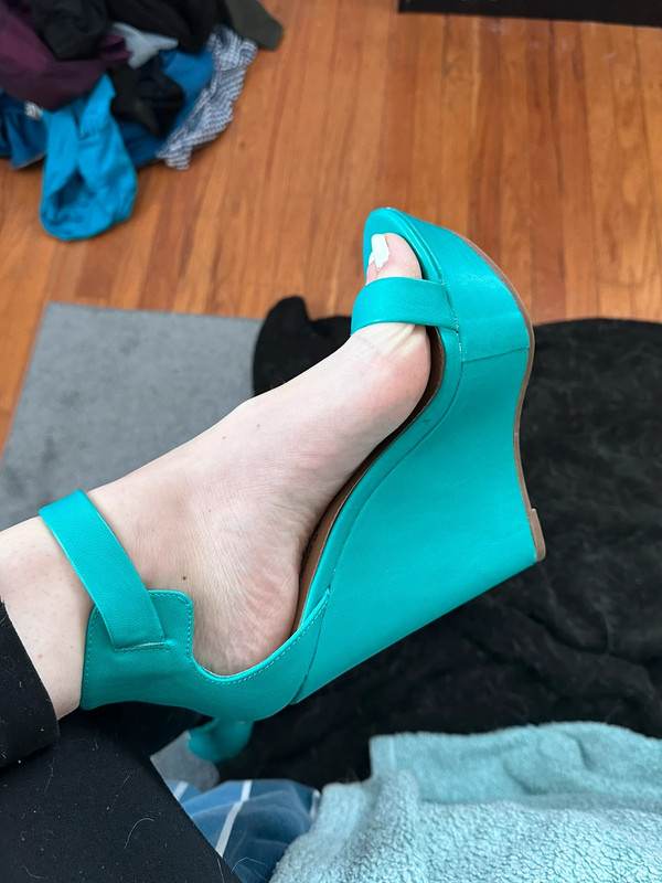 Teal Platform Wedges 5