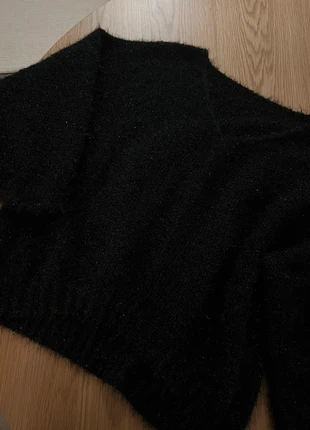 Pull noir scintillant en maille duveteux manches 3/4, condizioni: Nuovo senza cartellino, taglia: Taglia unica, €3.50, €4.38 include la Protezione acquisti