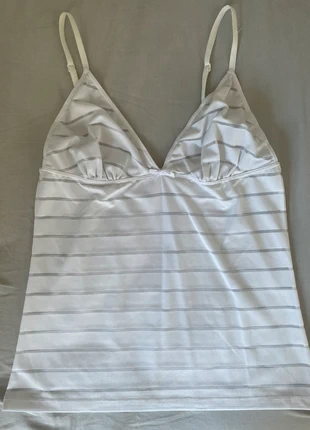 Débardeur nuisette blanc rayé, état: Très bon état, taille: S / 36 / 8, 8,00 €, 9,10 € Protection acheteurs incluse