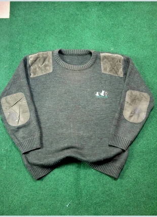 Pull chasse et pêche vert kaki semi laine épaulette canard brodé taille M made in France, merk: Vintage Dressing, staat: Heel goed, maat: M, € 22,00, € 23,80 inclusief Kopersbescherming Pro