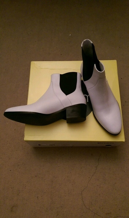 Neuves boots cuir blanc 38 1