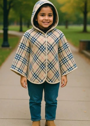 Poncho Burberry Enfant Réversible Beige Nova Check & Uni – Laine – Taille Unique, marque: Burberry, état: Très bon état, taille: Taille unique, 115,00 €, 121,45 € Protection acheteurs (Pro) incluse