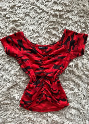 Top mit roten Leoparden Muster, merk: COQUETTE, staat: Nieuw zonder prijskaartje, maat: S / 36 / 8, € 5,00, € 5,95 inclusief Kopersbescherming