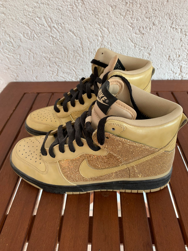 Nike Dunk high gold glitter Damen 38 EU Vinted