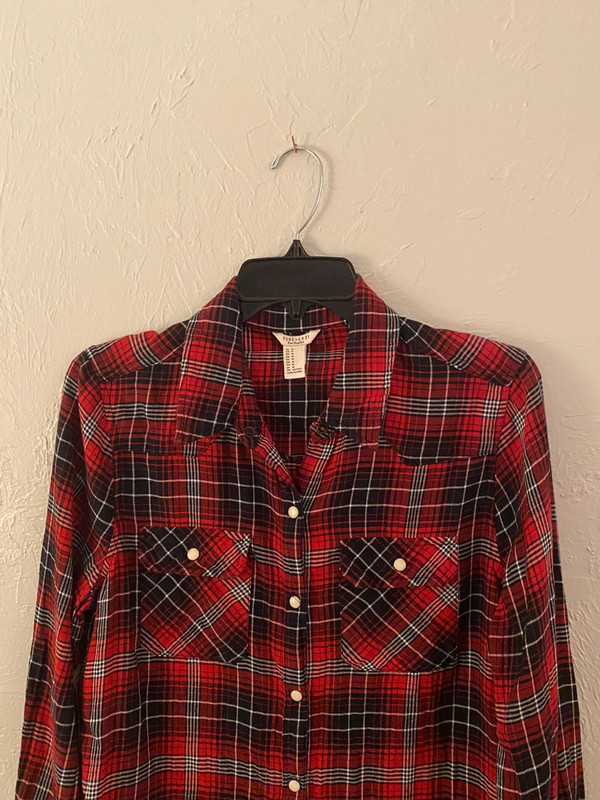 Forever 21 Red and Black Plaid Button Down 3