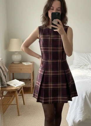 Robe élégante à carreaux bordeaux et marrons M 38, marque: Elise&Co, état: Très bon état, taille: M / 38 / 10, 49,99 €, 53,19 € Protection acheteurs incluse