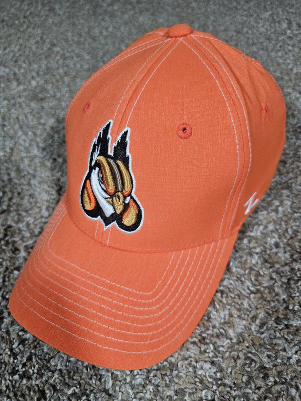 Zephyr M/L Fitted Orange Baseball Hat Unknown Team Logos 1