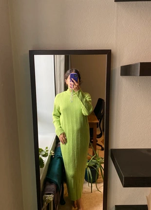 Longue robe côtelée verte pomme Zara, brand: Zara, condition: Very good, size: L / 40 / 12, €5.00, €5.95 includes Buyer Protection
