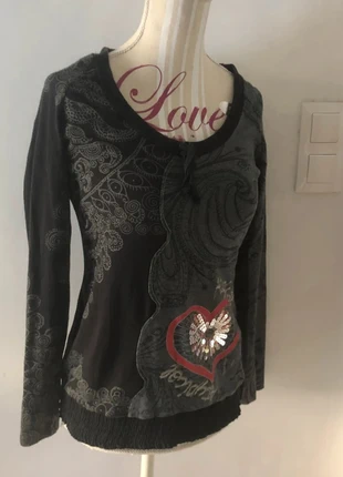 Top desigual noir motifs baroques et cœur sequins taille s esprit halloween, marca: Desigual, estado: Muito bom, tamanho: S / 36 / 8, €11.00, €12.25 inclui Proteção do Comprador