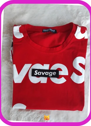 Tee-shirt Savage David&Copper taille S noir, rouge et blanc, merk: David Copper, staat: Heel goed, maat: S, € 18,60, € 20,23 inclusief Kopersbescherming