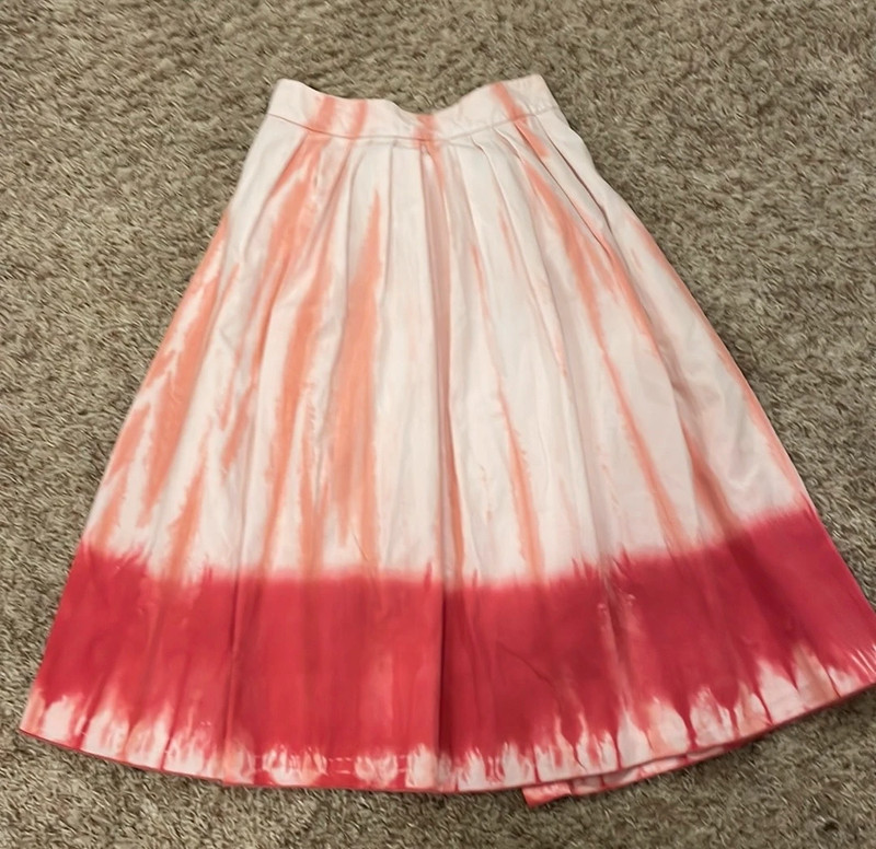 Anthropologie Tiny Pink Tie Dye Ansley Cotton Wrap MIDI Skirt Size Small 2
