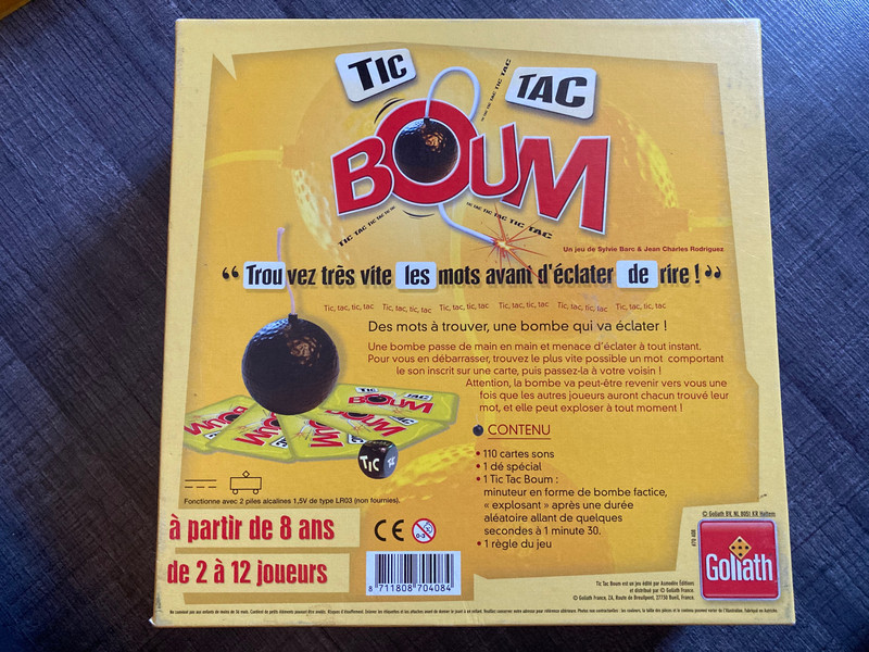Acheter le Jeu Tic Tac Boum - un jeu tout public à partir de 08 ans et +  pour 2 à 12 joueurs