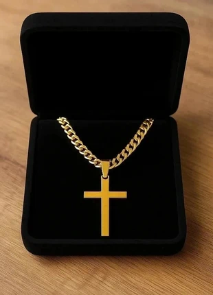 Collier Inoxydable Doré Pendentif Acier Chaine Croix (Croix 17), brand: Croix, condition: Very good, €8.97, €10.12 includes Buyer Protection