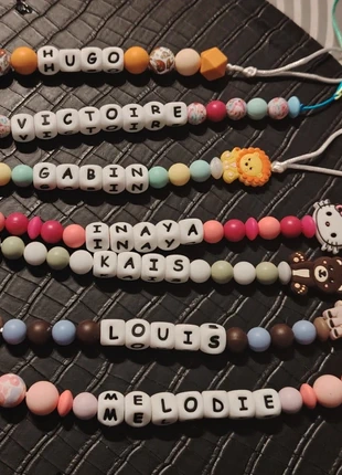 attache tétine personnalisée, état: Neuf sans étiquette, 6,00 €, 7,00 € Protection acheteurs incluse