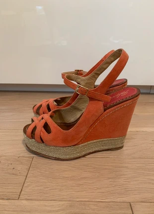 Paloma Barcelo wedges hakken roze oranje goud maat 38, merk: Paloma Barcelo, staat: Goed, maat: 38, € 65,00, € 68,95 inclusief Kopersbescherming