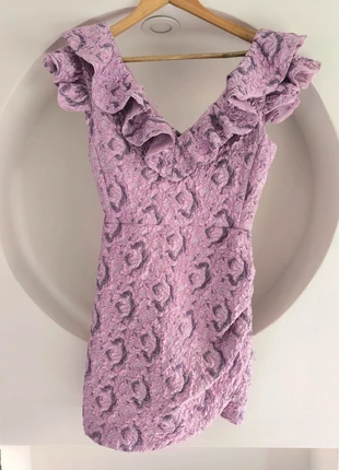 Zara Kleid jaquard Blume Stickerei kawaii princess Rüschen romantische Lolita purple lila Barbie, brand: Zara, condizioni: Ottime, taglia: M / IT 42 / EU 38, €7.00, €8.05 include la Protezione acquisti