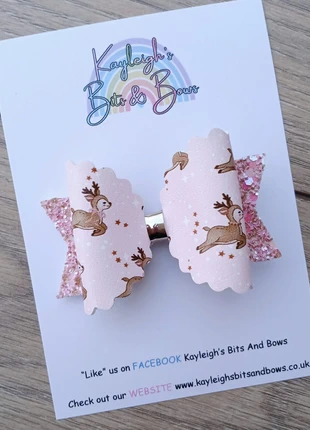 Pink reindeer hair bow, condition: New without tags, £2.00, £2.46 includes Buyer Protection