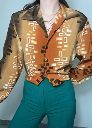 Blouse, vintage marron et orange claude - Taille, 46, brand: Vintage Dressing, condizioni: Ottime, taglia: XXXL / IT 50 / EU 46, €14.50, €15.93 include la Protezione acquisti