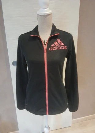 Veste de sport jogging zippée noire et rose Adidas t. S, merk: adidas, staat: Heel goed, maat: S / 36 / 8, € 13,50, € 14,88 inclusief Kopersbescherming Pro