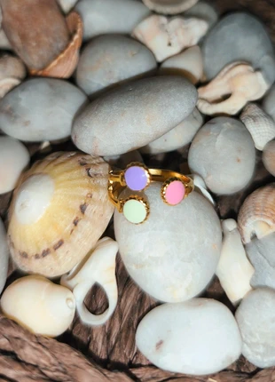 Bague acier ajustable - bague bohème colorée, condition: Very good, size: Adjustable, €3.50, €4.38 includes Buyer Protection