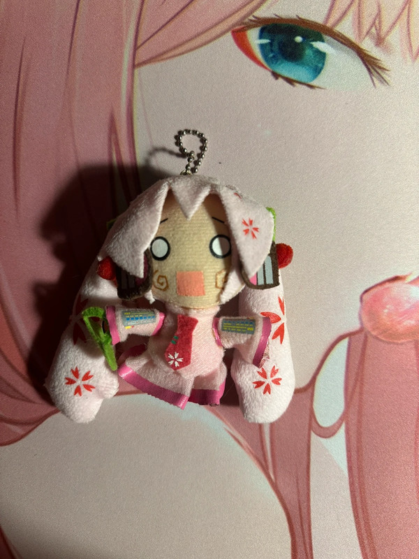 Miku hatsune vocaloid peluche plush keychain phone strap itabag portachiavi sakura pink rosa 1