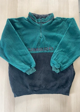 Pull Polaire Umbro L Vintage 90s Demi-Zip Vert Canard Noir Color Block Streetwear, brand: Umbro, condizioni: Ottime, taglia: L, €45.00, €47.95 include la Protezione acquisti