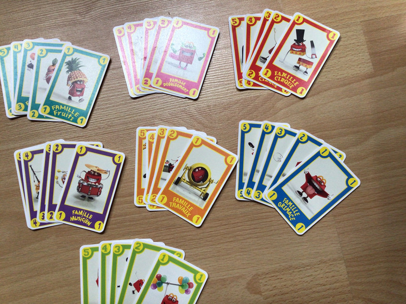 Lot de 5 jeux de cartes de 7 familles