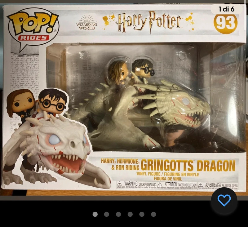 Figurine POP Harry Potter Gringotts Dragon with Harry, Ron and